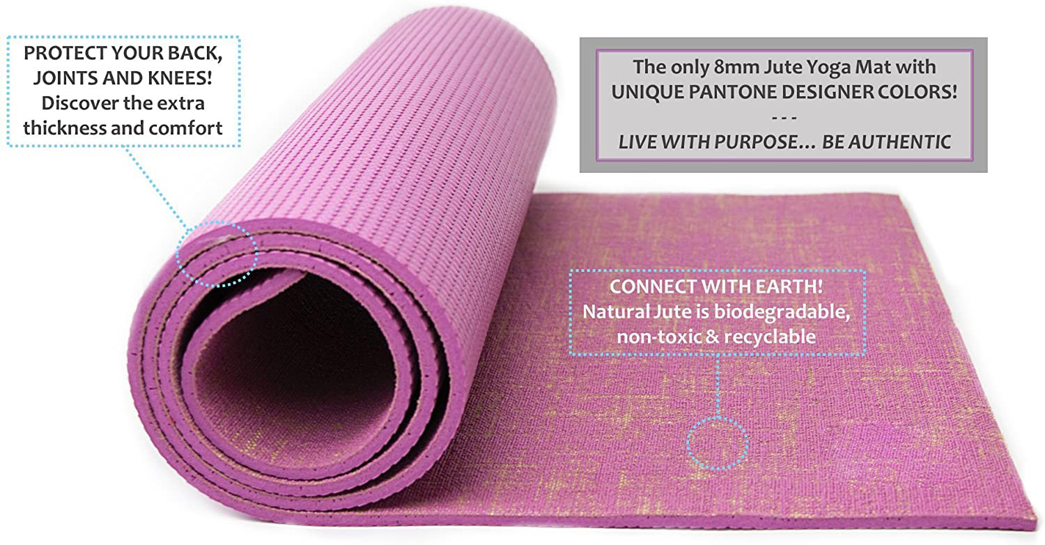 Natürliche organische Jute-PVC-Yoga-Matte