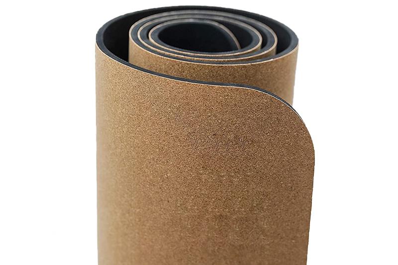 Extra breite braune TPE-Yogamatte aus Kork